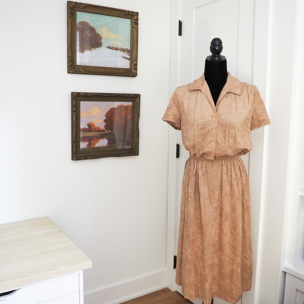 JOSEPH RIBKOFF Nude Suede Dress